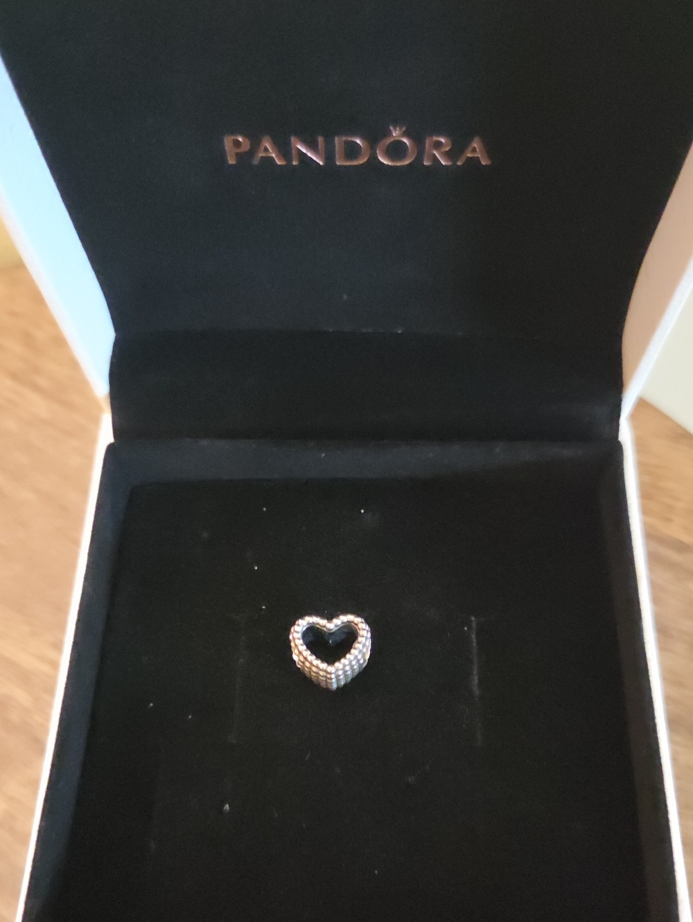 Pandora Silver Twisted Heart Charm - Silver Toned